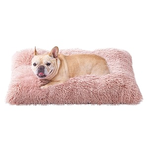 eheyciga fluffy dog crate bed for medium dogs plush crate pad pink