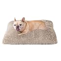 EHEYCIGA Fluffy Dog Crate Bed for Medium Dogs, Plush Crate Pad, Taupe