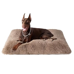 eheyciga fluffy dog crate bed plush xx large dog pillow camel