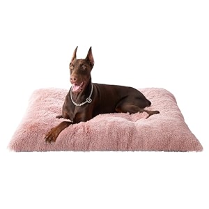 eheyciga fluffy dog crate bed plush xx large dog pillow pink