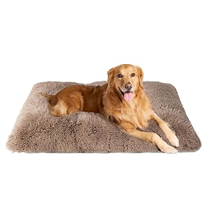 eheyciga fluffy dog crate bed plush extra large dog pillow camel