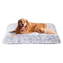 EHEYCIGA Fluffy Dog Crate Bed, Plush Extra Large Dog Pillow, Grey