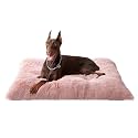 EHEYCIGA Fluffy Dog Crate Bed, Plush XX Large Dog Pillow, Pink