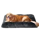 EHEYCIGA Fluffy Dog Crate Bed, Plush Extra Large Dog Pillow, Dark Grey
