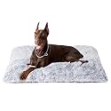 EHEYCIGA Fluffy Dog Crate Bed, Plush XX Large Dog Pillow, Grey