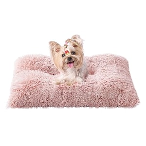 eheyciga fluffy dog crate bed for small dogs plush crate pad pink