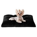 EHEYCIGA Fluffy Dog Crate Bed for Small Dogs, Plush Crate Pad, Black