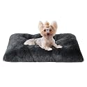 EHEYCIGA Fluffy Dog Crate Bed for Small Dogs, Plush Crate Pad, Dark Grey