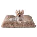 EHEYCIGA Fluffy Dog Crate Bed for Small Dogs, Plush Crate Pad, Camel