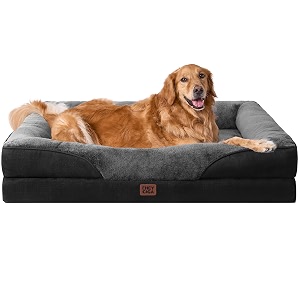 eheyciga xl dog bed memory foam extra large orthopedic dog beds sofa with sides and waterproof liner pet couch with washable removable cover and non-slip bottom 106x76x19cm charcoal