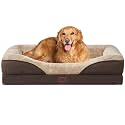 EHEYCIGA XL Dog Bed Memory Foam, Extra Large Orthopedic Dog Beds Sofa with Sides and Waterproof Liner, Pet Couch with Washable Removable Cover and Non-Slip Bottom, 106x76x19cm, Brown
