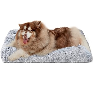 eheyciga xxl calming fluffy dog bed for extra large dog 120x90x10cm grey