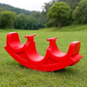 ehomekart playgro 3 in 1 see saw tunnel rocker for kids - 2 in 1 tunnel and rocker for indoors and outdoors - perfect toy for boys and girls of age 1-8 years - dimesnsions 106 x 26 x 42 cmred