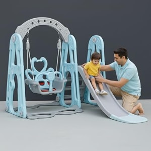 ehomekart slide combo for kids - playgro super garden slider combo - for boys and girls - perfect for homeindoor or outdoor - 155 x 119 x 104 cm