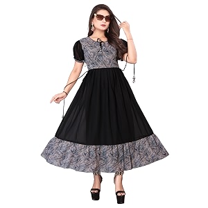 eightone Floral Printed Cotton Frock for Women