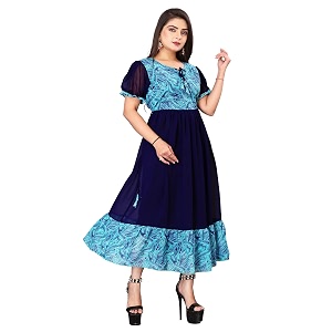 eightone Floral Printed Cotton Frock for Women