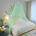 Bed Canopy Mosquito Net, Bed Canopy for Girls Room Decor - Insect Protection Hanging Canopy for Adults, Babies, Outdoor Camping, Green/Single Door