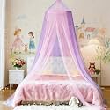 Two-Tone Bed Canopy Mosquito Net, Bed Canopy for Girls Room Decor - Insect Protection Hanging Canopy for Indoor(Pink+Purple)