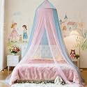 Two-Tone Bed Canopy Mosquito Net, Bed Canopy for Girls Room Decor - Insect Protection Hanging Canopy for Indoor(Pink+Blue)