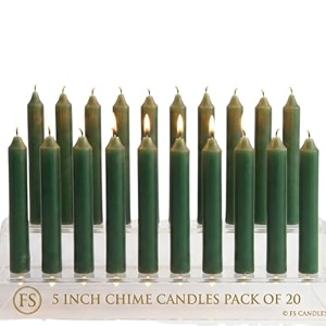 ein sof 5 inches unscented chime candles pack of 20-4 hr burn time decorative light paraffin wax long pillar mombati spell candle set for wisdom gifting birthday home use amp decoration emerald green