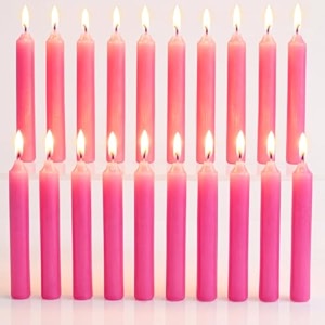 ein sof 5 inches unscented chime candles pack of 20-4 hrs burn time decorative light paraffin wax pink long pillar mombati spell candle set for wisdom gifting birthday home use amp decoration