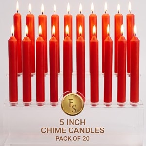 ein sof 5 inches unscented chime candles pack of 20-4 hrs burn time decorative light paraffin wax red long pillar mombati spell candle set for wisdom gifting birthday home use amp decoration