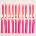 Ein Sof 5 inches Unscented Chime Candles Pack of 20-4 Hrs Burn Time, Decorative Light Paraffin Wax Pink Long Pillar Mombati Spell Candle Set for Wisdom, Gifting, Birthday, Home Use & Decoration