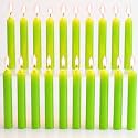 Ein Sof 5 inches Unscented Chime Candles Pack of 20-4 Hr Burn Time, Decorative Light Paraffin Wax Green Long Pillar Mombati Spell Candle Set for Wisdom, Gifting, Birthday, Home Use &amp; Decoration