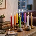 Ein Sof 5 inches Unscented Chime Candles Pack of 20-4 Hrs Burn Time, Decorative Light Paraffin Wax Multi Color Long Pillar Mombati Spell Candle Set for Wisdom Gifting Birthday Home Use & Decoration