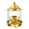 Ein Sof Brass Akhand Diya with Glass Cover for Pooja, Mandir and Home (7 Inches Gold)