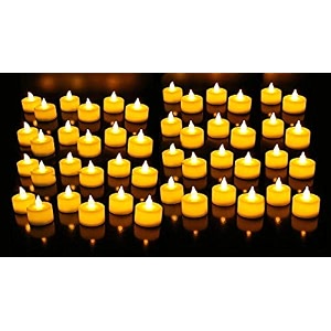 ein sof led tealight candles - pack of 48 pcs safe eco-friendly and long-lasting flameless amp smokeless candles for romantic ambiance and versatile decorating - warm white 3cmx3cm