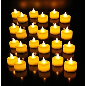 ein sof led tealight candles - pack of 24 safe eco-friendly and long-lasting flameless amp smokeless candles for romantic ambiance and versatile decorating - warm white 3cmx3cm