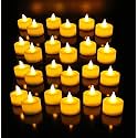 EIN SOF LED Tealight Candles - Pack of 24, Safe, Eco-Friendly, and Long-Lasting Flameless &amp; Smokeless Candles for Romantic Ambiance and Versatile Decorating - Warm White, 3cmx3cm