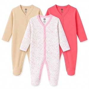 eio 100 cotton baby rompers sleepsuits jumpsuits night suits for newborn baby boys amp girls  soft infant bodysuit  pack of 3 kids rompers