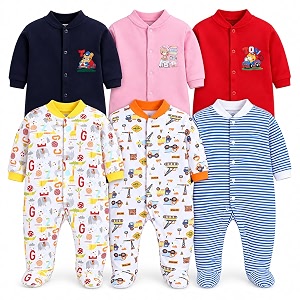 eio 100 cotton baby rompers sleepsuits jumpsuits night suits for newborn baby boys amp girls  soft infant bodysuit  pack of 3 kids rompers