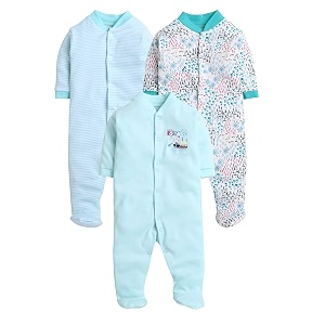eio 100 cotton romperssleep suitsjumpsuitnight suits for baby boys amp girls infants new born combo pack mint