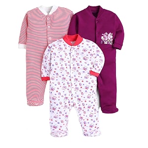 eio 100 cotton baby rompers sleepsuits jumpsuits night suits for newborn baby boys amp girls  soft infant bodysuit  pack of 3 kids rompers