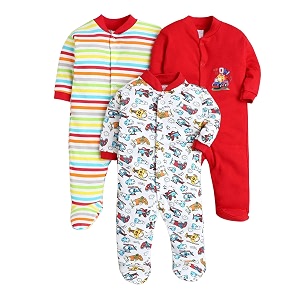 eio 100 cotton baby rompers sleepsuits jumpsuits night suits for newborn baby boys amp girls  soft infant bodysuit  pack of 3 kids rompers