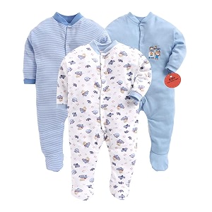 eio 100 cotton romperssleep suitsjumpsuitnight suits for baby boys amp girls infants new born combo pack blue