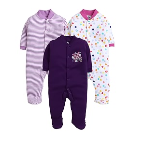 eio 100 cotton baby rompers sleepsuits jumpsuits night suits for newborn baby boys amp girls  soft infant bodysuit  pack of 3 kids rompers