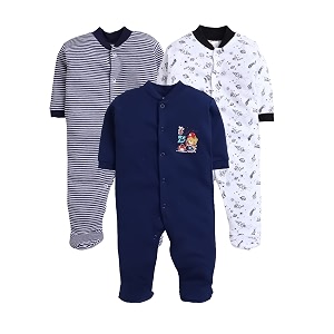 eio 100 cotton baby rompers sleepsuits jumpsuits night suits for newborn baby boys amp girls  soft infant bodysuit  pack of 3 kids rompers