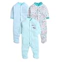 EIO 100% Cotton Rompers/Sleep Suits/Jumpsuit/Night Suits for Baby Boys &amp; Girls, Infants, New Born Combo Pack Mint
