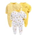 EIO 100% Cotton Rompers Sleepsuits Jumpsuit Night Suits for Newborn Baby Boys &amp; Girls Pack of 3