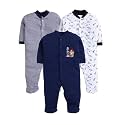 EIO 100% Cotton Baby Rompers Sleepsuits Jumpsuits Night Suits for Newborn Baby Boys &amp; Girls | Soft Infant Bodysuit | Pack of 3 Kids Rompers