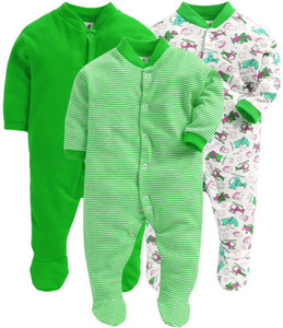 eio romper for baby boys  baby girls striped solid printed pure cotton multicolor pack of 3