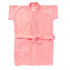 eio soft baby boys girls dressing gown bath robe pink 6-12 months