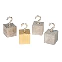 EISCO Density Cubes Set with Hooks - Includes 4 Metals - Brass, Lead, Aluminum & Steel - 1.25" (32mm) Sides - for use with Density, Specific Gravity Activities