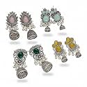 EiVAA Traditional & Designer Alloy Jhumki Earrings for Women & Girls | Lightweight Daily Use Earrings | Ethnic Stylish Jewelry for Casual, Festive & Wedding Outfits | Fashion Earrings