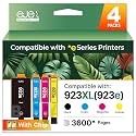 ejet 923 XL for HP 923 Ink Cartridges Replacement for HP 923XL Ink Cartridges Combo Pack for HP Officejet Pro 8130e Ink HP923 Use for 8120e 8125e 8135e 8138e 8139e Printers, Black and Color