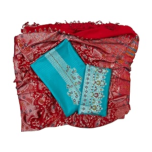 ejs women39s unstitched woollen weaving salwar suit dress material with weaved shawl dupatta